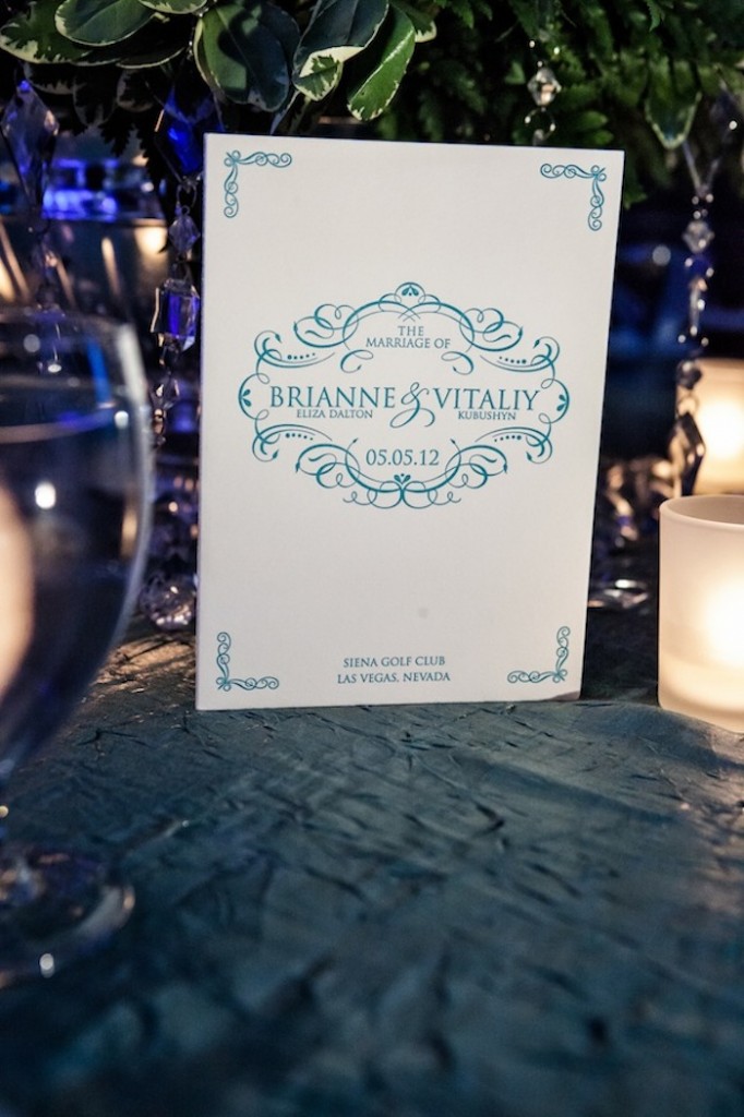 Couture Letterpress Wedding Ceremony Program Brianne and Vitaliy