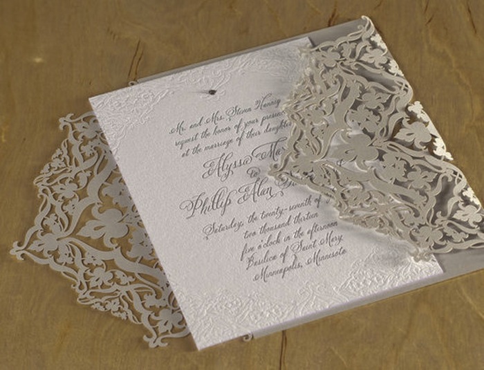 Spark Letterpress and Laser Cut Wedding Invitation