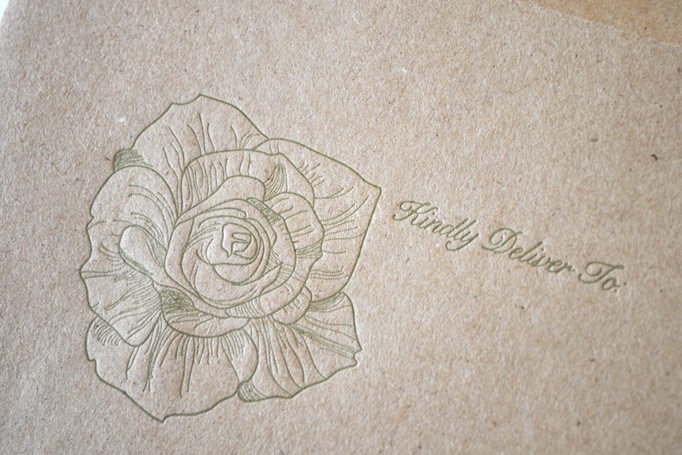 Rose Letterpress Kraft Envelope