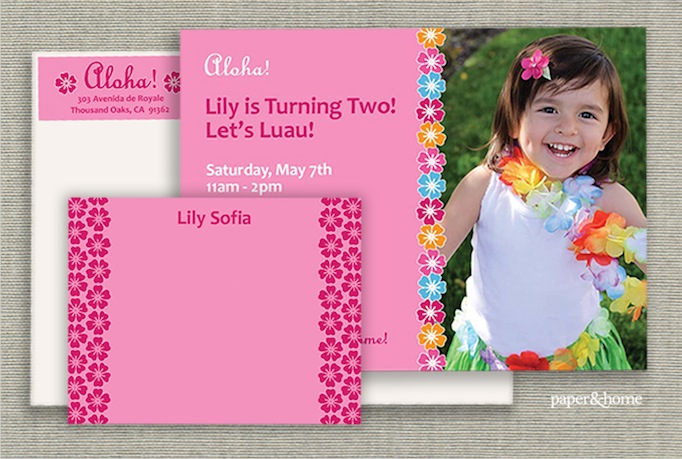 Lily's Luau Party Invitation