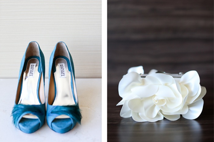 Details: Blue High Heels and Wedding Garter