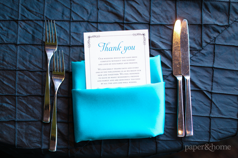 Couture Black and Teal Elegant Thank You Card