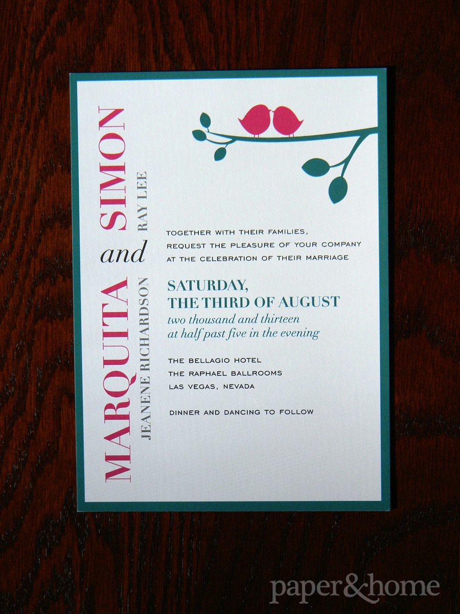Modern colorful typography wedding invitation
