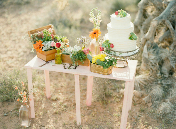 Retro Bakery Cake and Florals by I Do Wedding Flowers