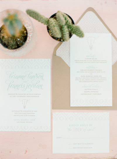 Desert Chic Wedding Invitation Suite by Paper and Home