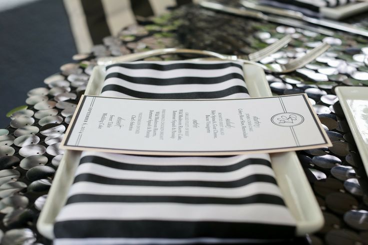 Modern Meets Old Hollywood Menu Card