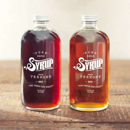 Vintage Glass Syrup Bottle Packaging