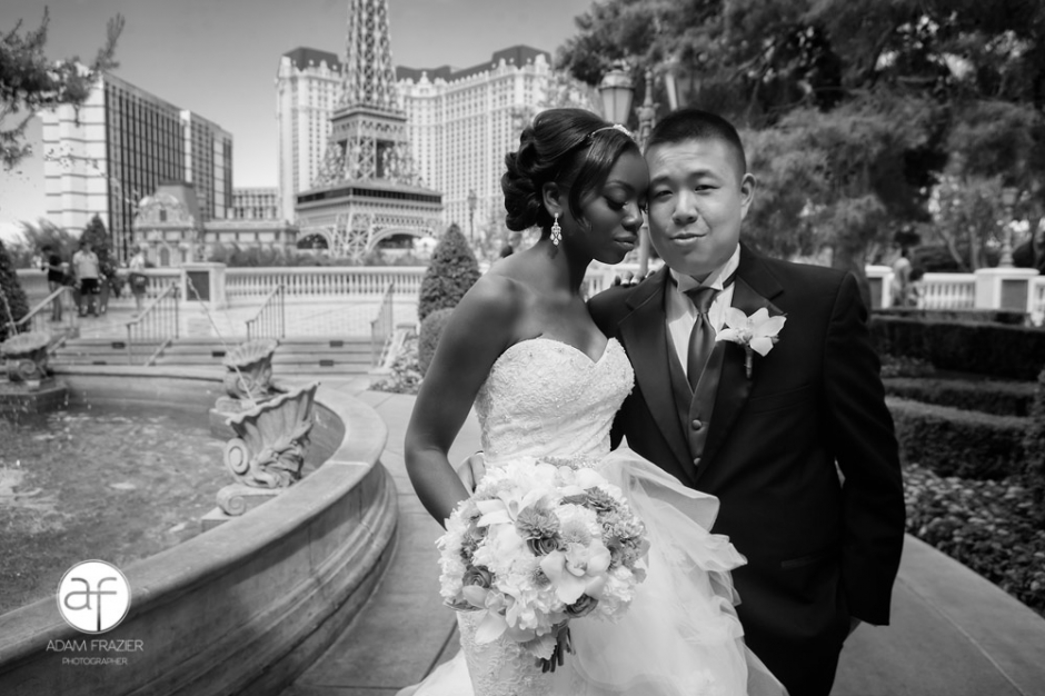 Marquita and Simon Bellagio Las Vegas Wedding Portrait