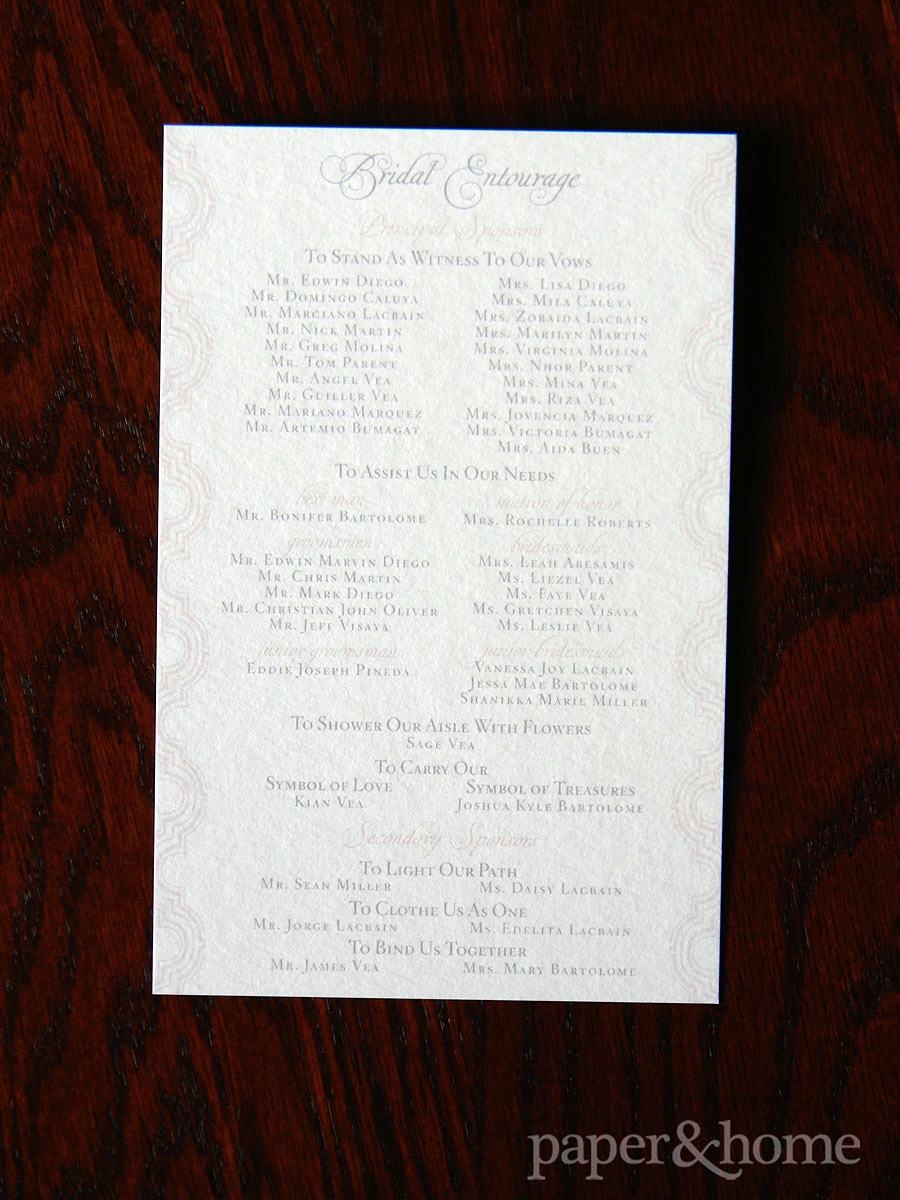 Vintage Inspired Wedding Ceremony Program