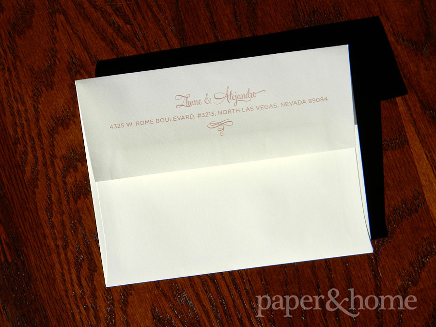 Thank You Note Cream Envelope with Return Address on Flap