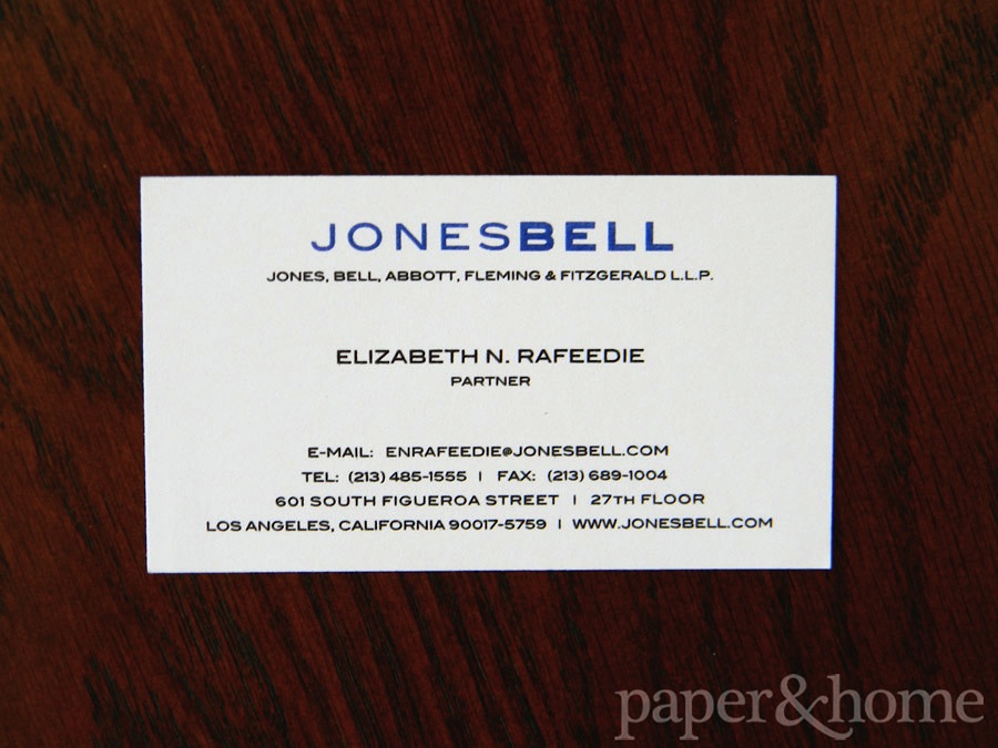 Blue and Black Thermography on Ivory Cream Business Cards