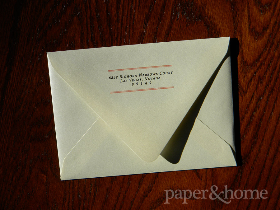 Champagne Shimmer Euro Flap Envelope with Return Address