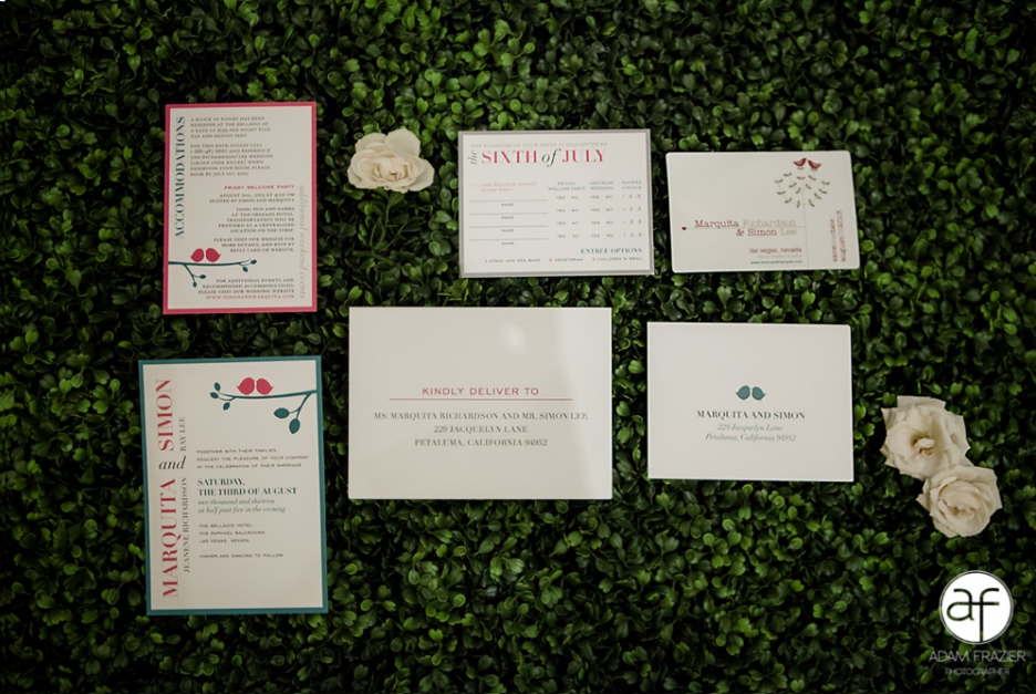 Custom Lovebird Wedding Invitation Suite