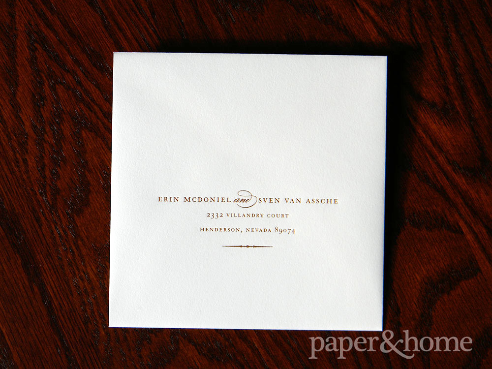 Copper Foil on White Envelope