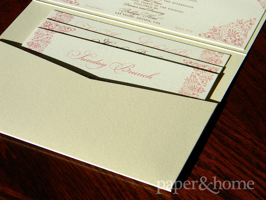 Indian Pocket Wedding Invitation Enclosure Cards on Shimmer Paper