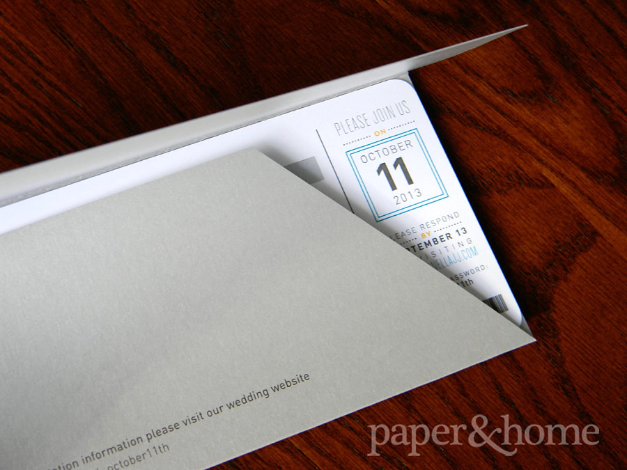 Custom Plane Ticket Wedding Invitation in Pocket