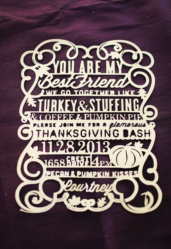 Laser Cut Thanksgiving Party Invitation