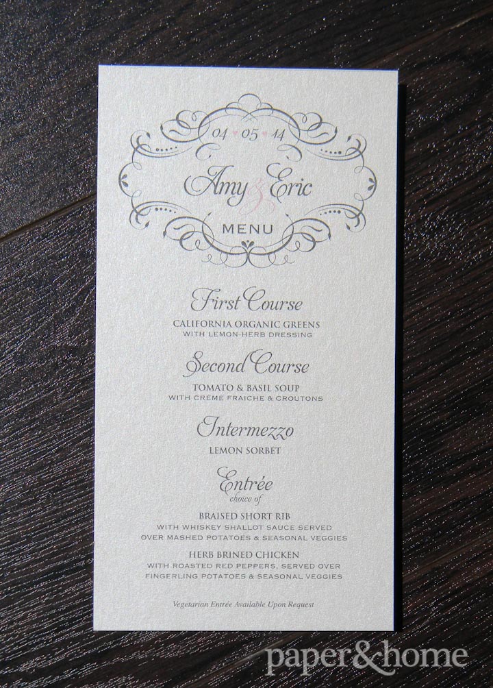 elegant menu card 