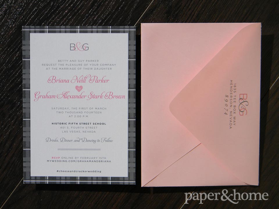 Celtic Wedding Invitation with Pink Envelope