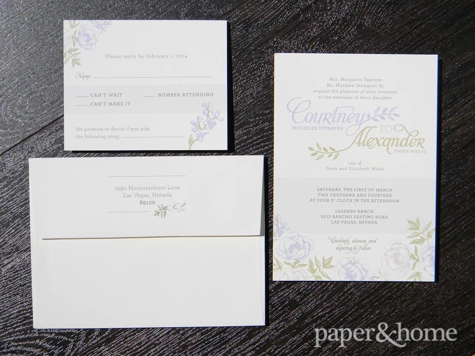 garden wedding invitations set