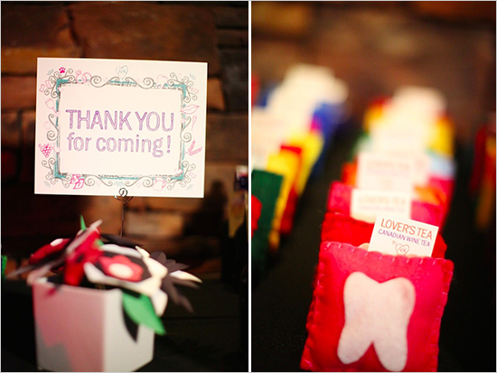 thank you for coming sign and tea wedding favors