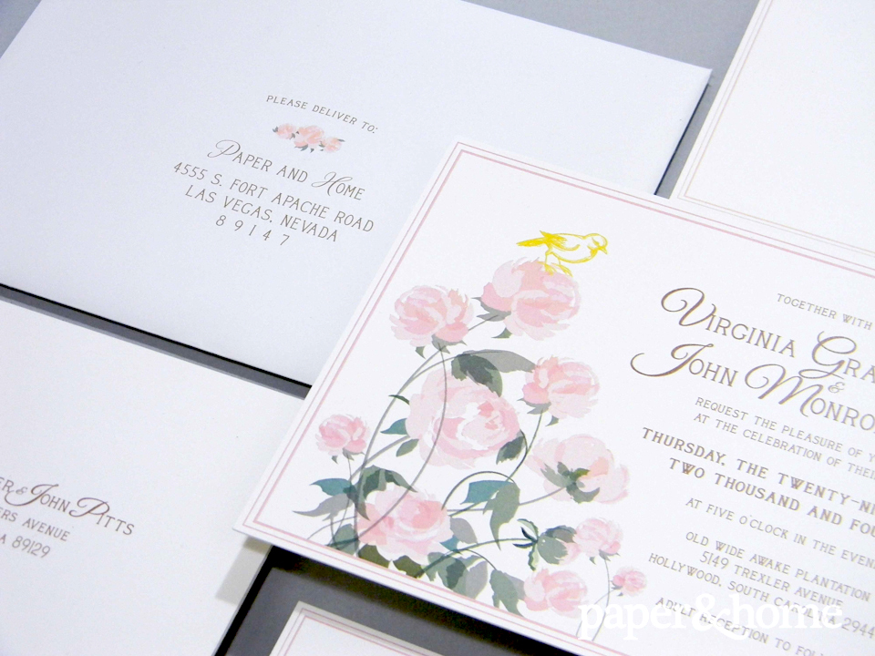 romantic garden wedding invitations