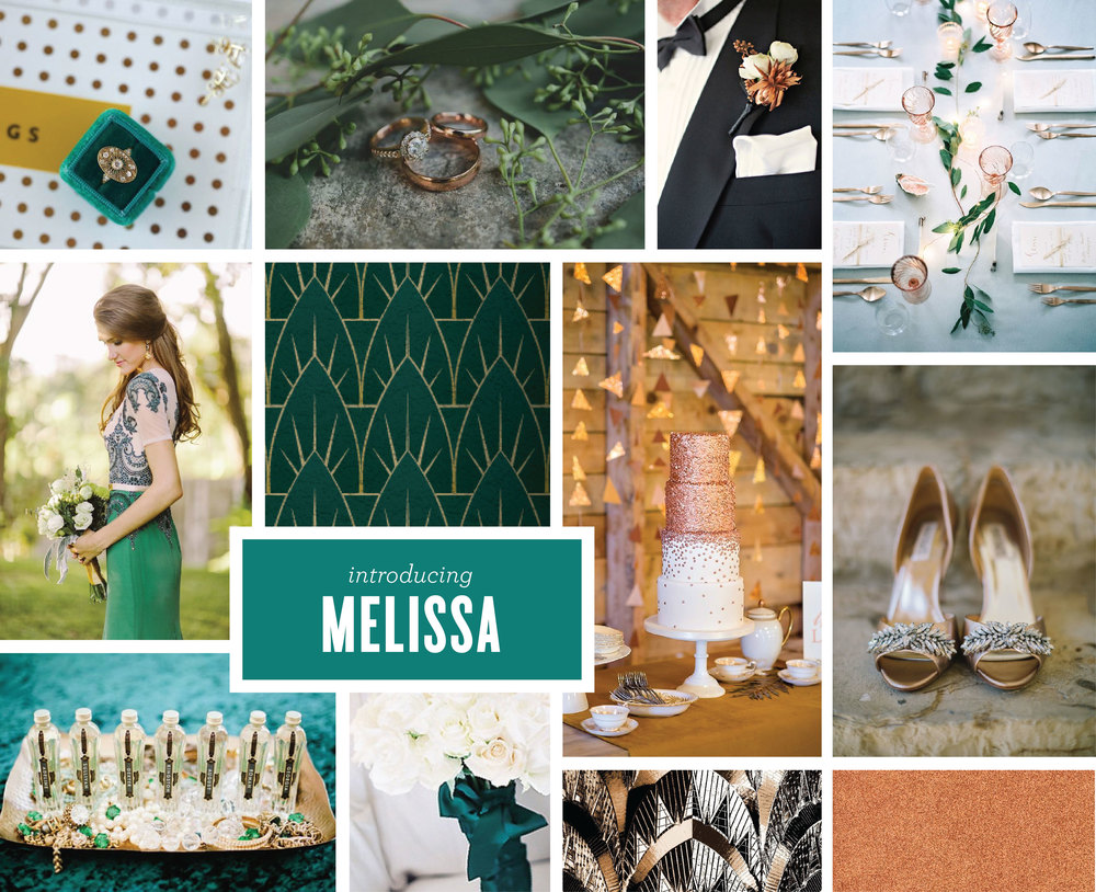copper and emerald wedding