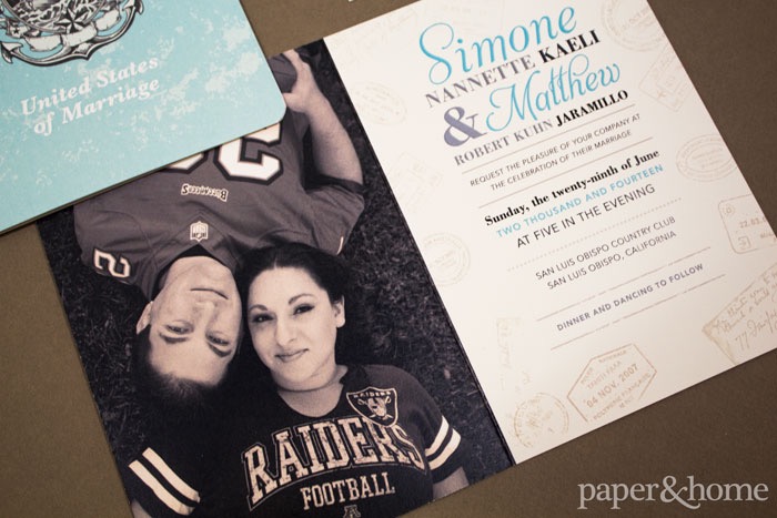 photo passport wedding invitations