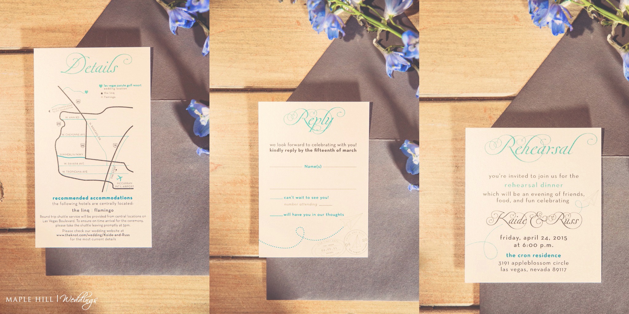 Paper Airplane Wedding Invitation Details