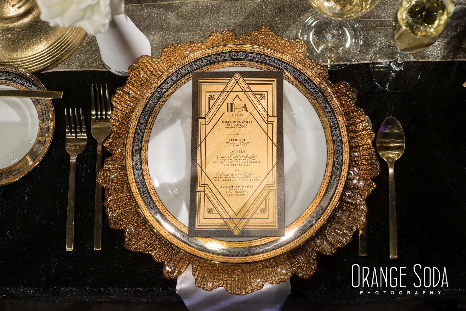 Art Deco Wedding Menu