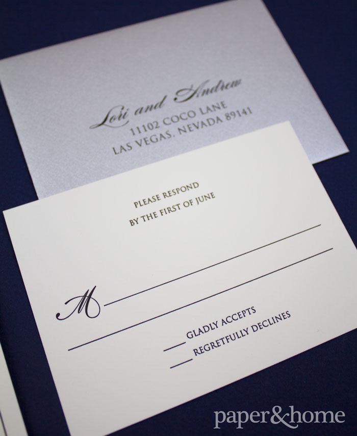 classic black and white wedding invitations