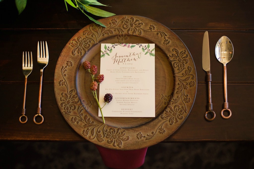 Berry Wedding Menu Card