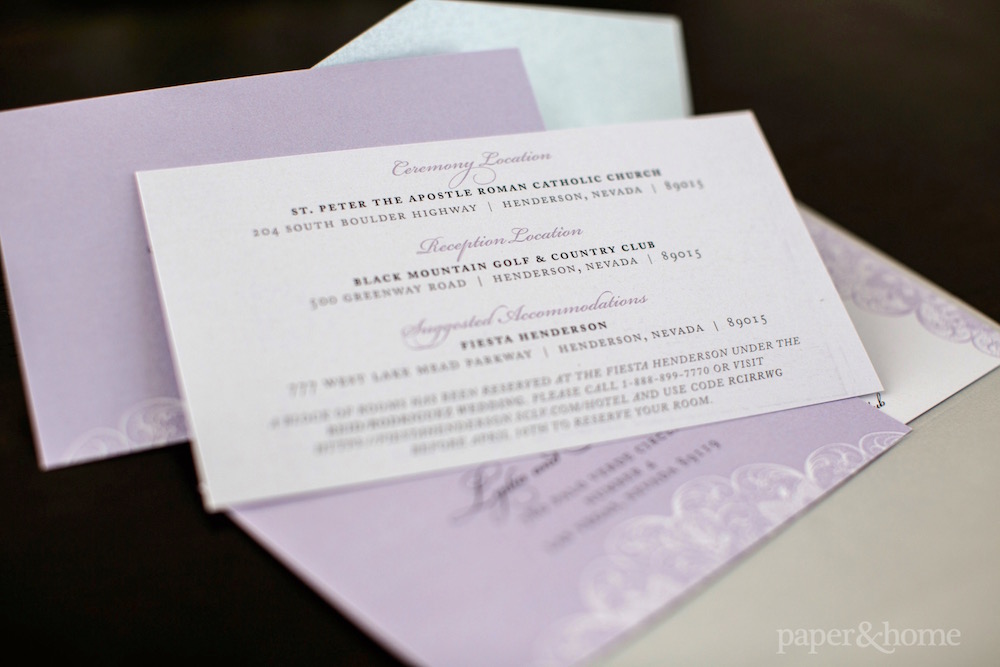 Purple and White Wedding Invitations