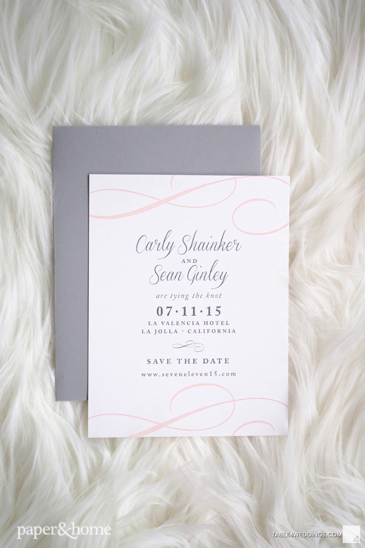 pink and gray save the dates