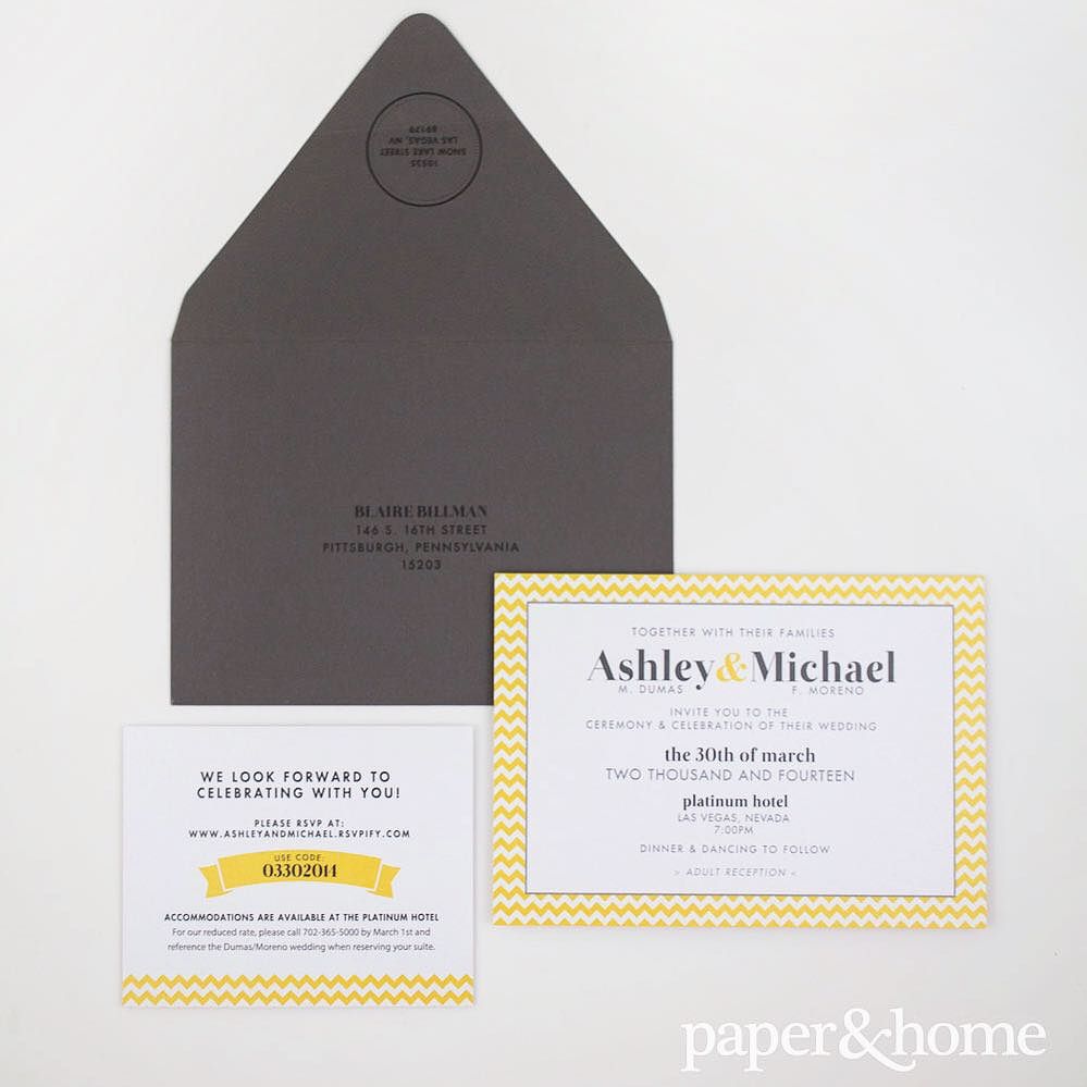 chevron wedding invitations