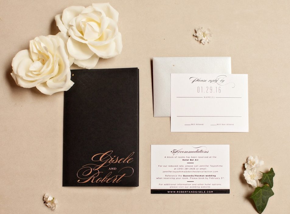 Luxurious Silver Foil Wedding Invitations