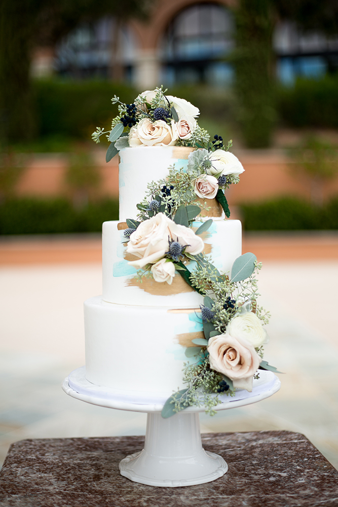 floral wedding cake