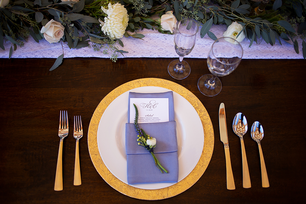 monogram menu card