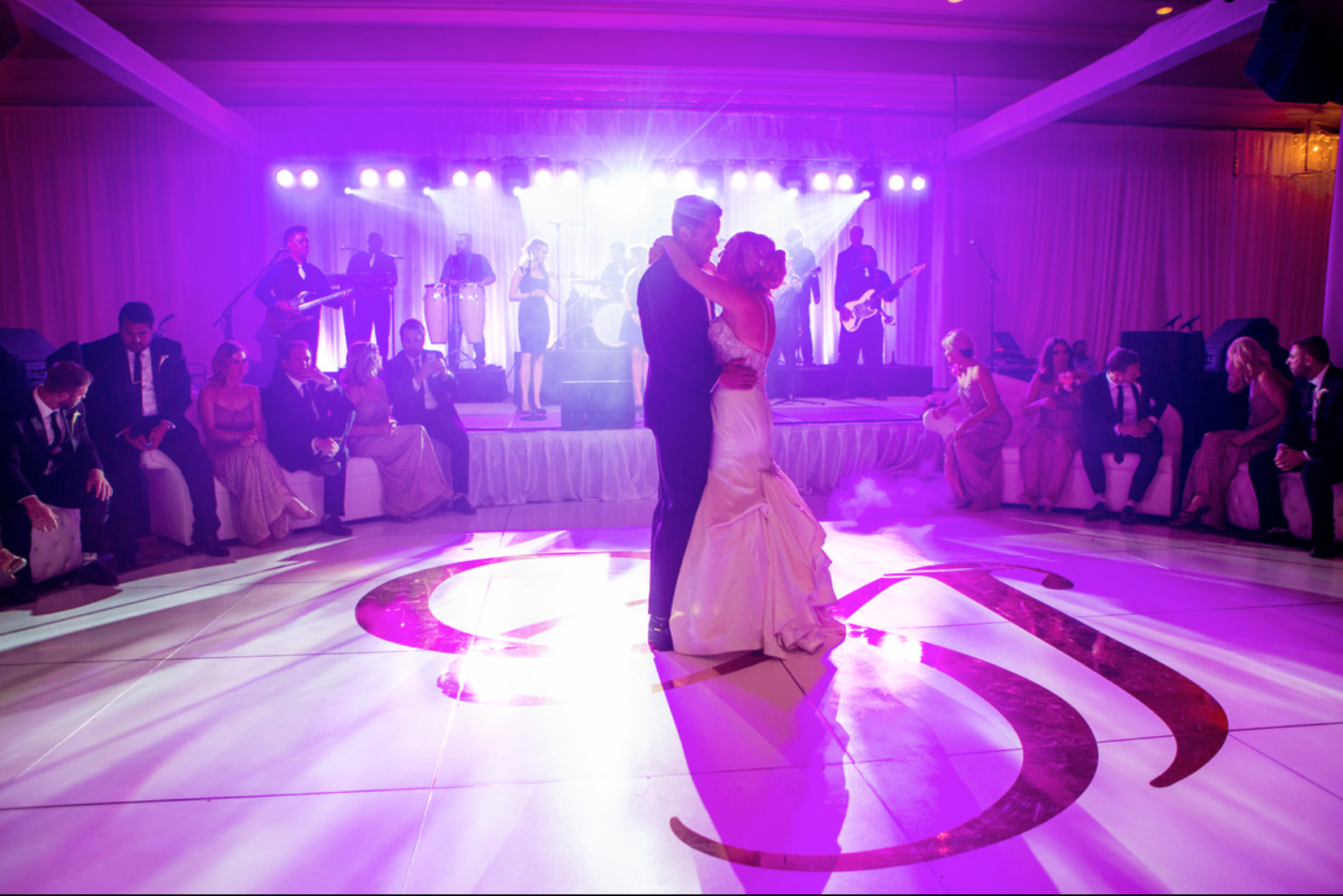 Gobo monogram dance floor