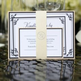Modern Meets Old Hollywood Wedding Invitation Set with Monogram Belly Band