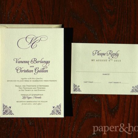 Classic Champagne Shimmer Wedding Invitation Set