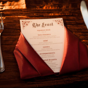 Renaissance Theme Event Custom Menu Card