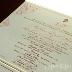 Indian Pocket Wedding Invitation on Shimmer Paper