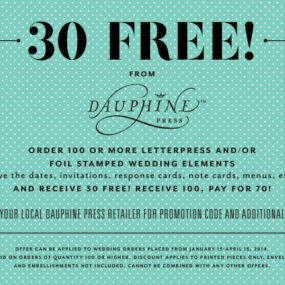 30 Free Wedding Invitation Cards from Dauphine Press
