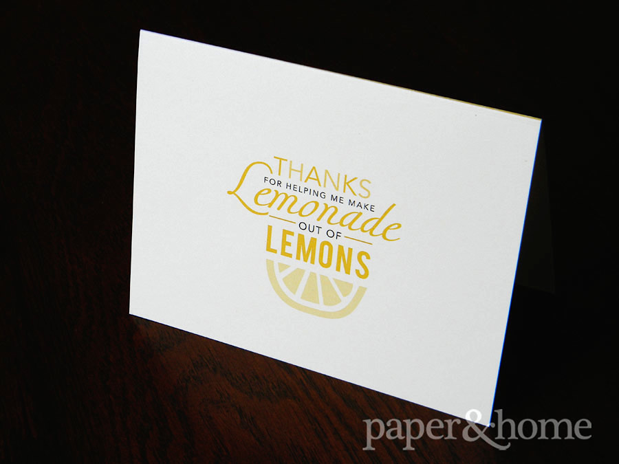 Lemonade out of Lemons Custom Greeting Card