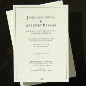 classic wedding invitations and envelopes