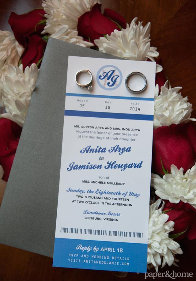 sports themed wedding invitations