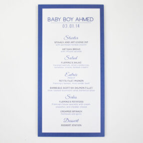 menu design baby shower