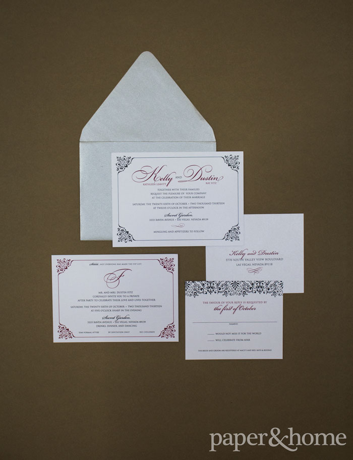 black and red wedding invitations