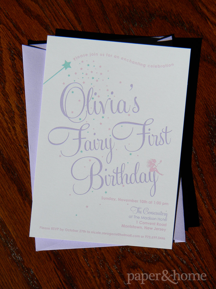 fairy first birthday invitations